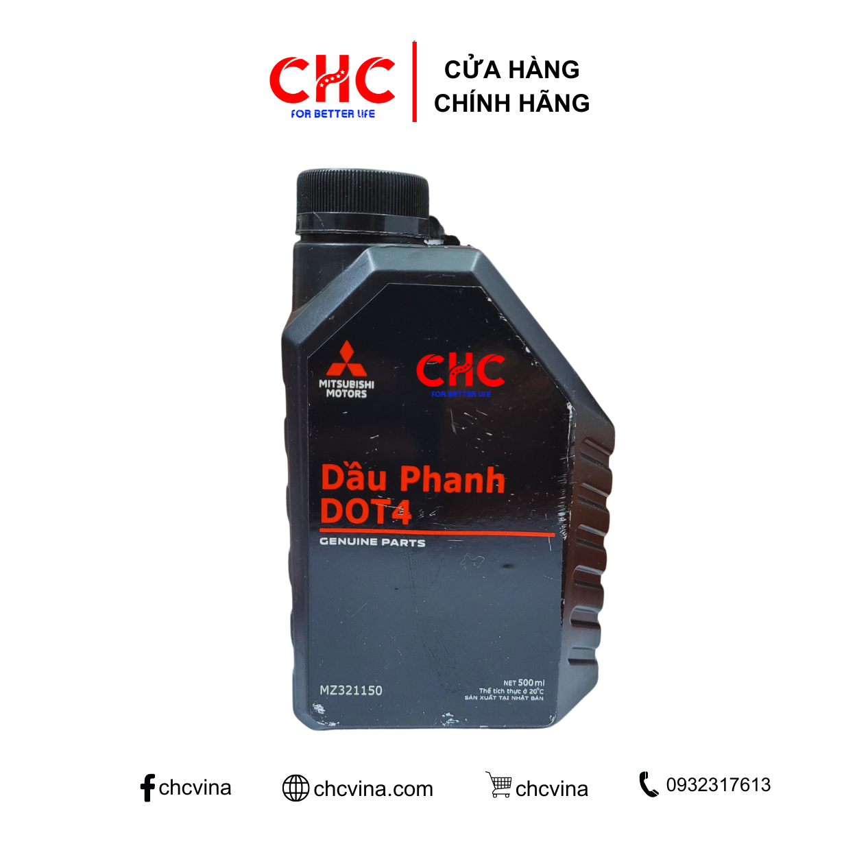 Dầu phanh Mitsubishi DOT3 & DOT4 Genuine parts bình 500ml (nhập khẩu JAPAN)
