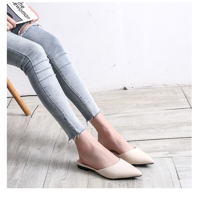 [Hoàn Tiền 15%]Giày Sục nữ mũi nhọn cực êm siêu xinh 005