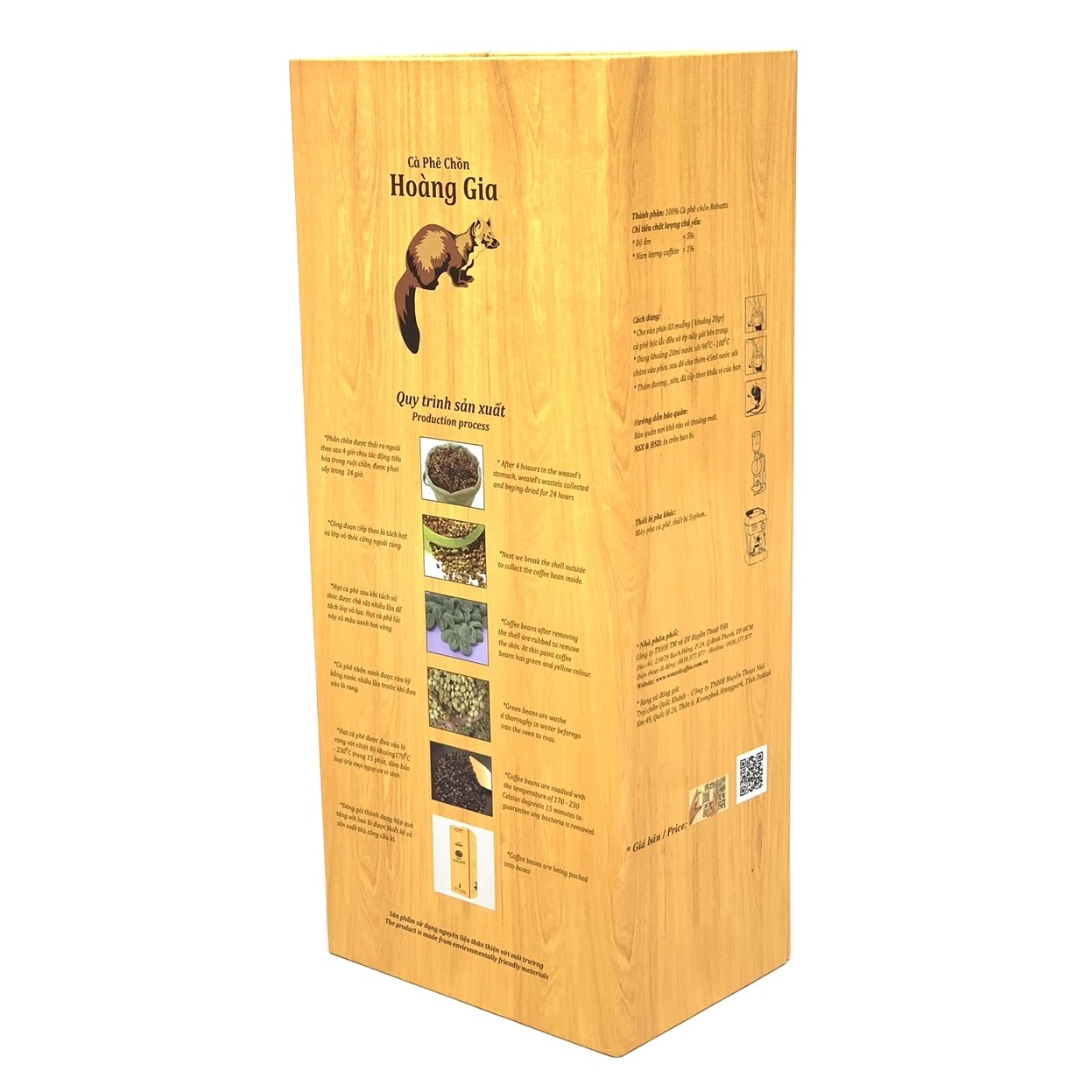 Cà phê Chồn cao cấp Hoàng Gia - Hộp 200gam - Cà phê Chồn Robusta