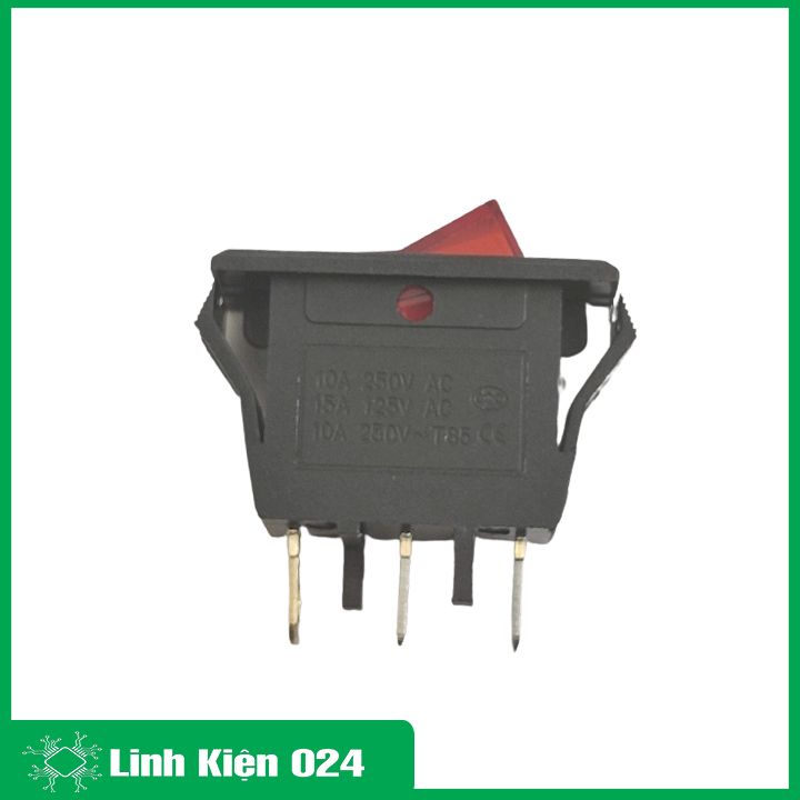 Công tắc bập bênh KCD2-01 10A / 250V 3 chân có đèn báo