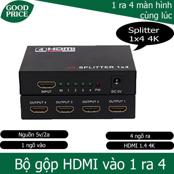 [HCM]Thiết bị chia tín hiệu HDMI từ 1 ra 4 tivi cùng lúc chuẩn video 4k - Splitter 1x4