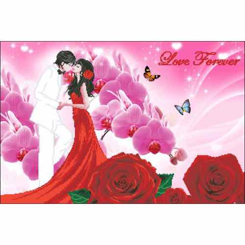 Tranh thêu chữ thập cô dâu chú rể kt 75x53 cm