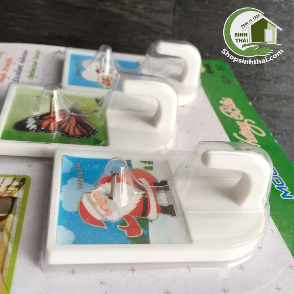 [HCM]Vỉ 3 móc dán tường có đinh đóng