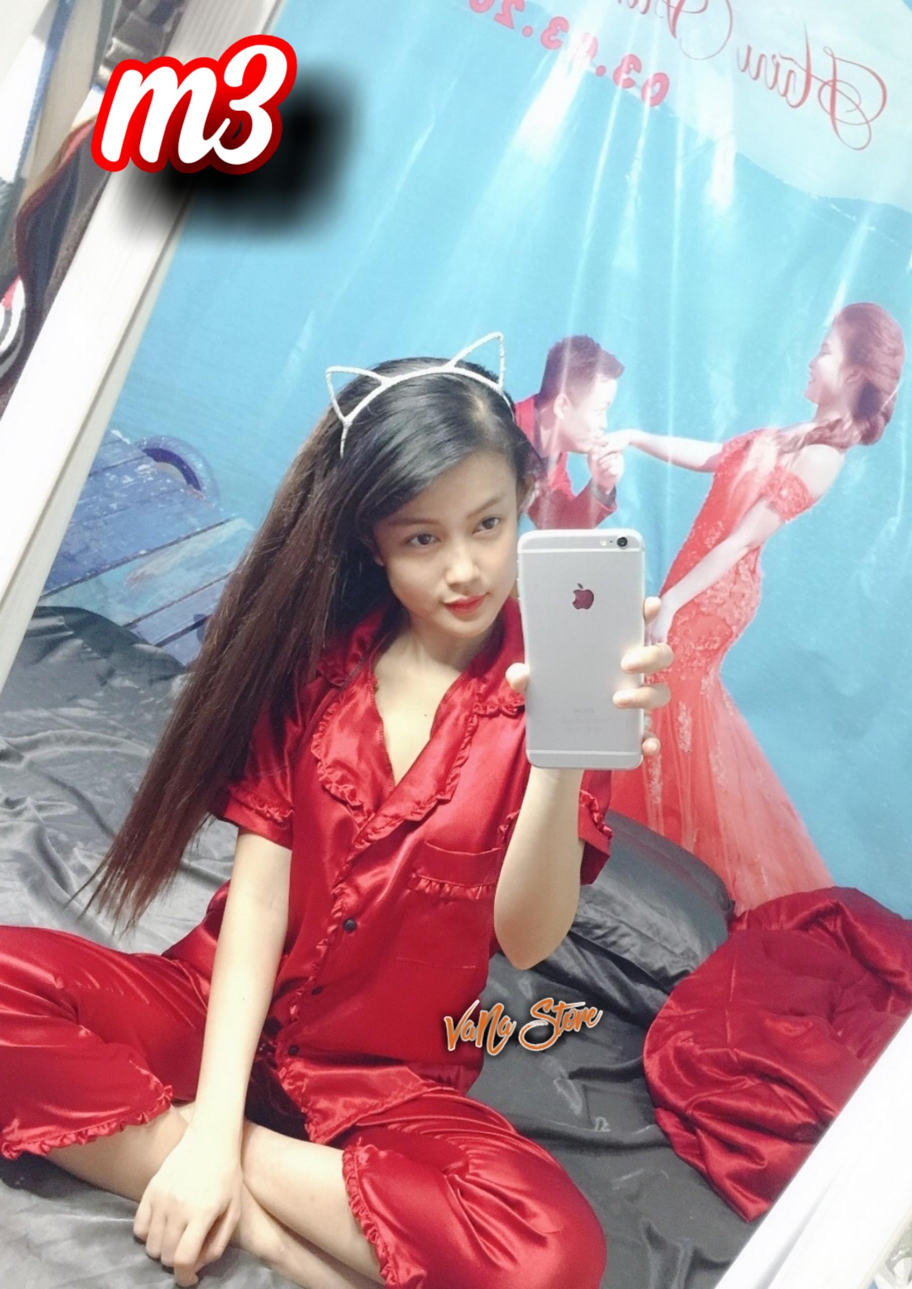 [HCM]Bộ Pijama Lụa Phối Bèo Đơn Giản Tinh Tế