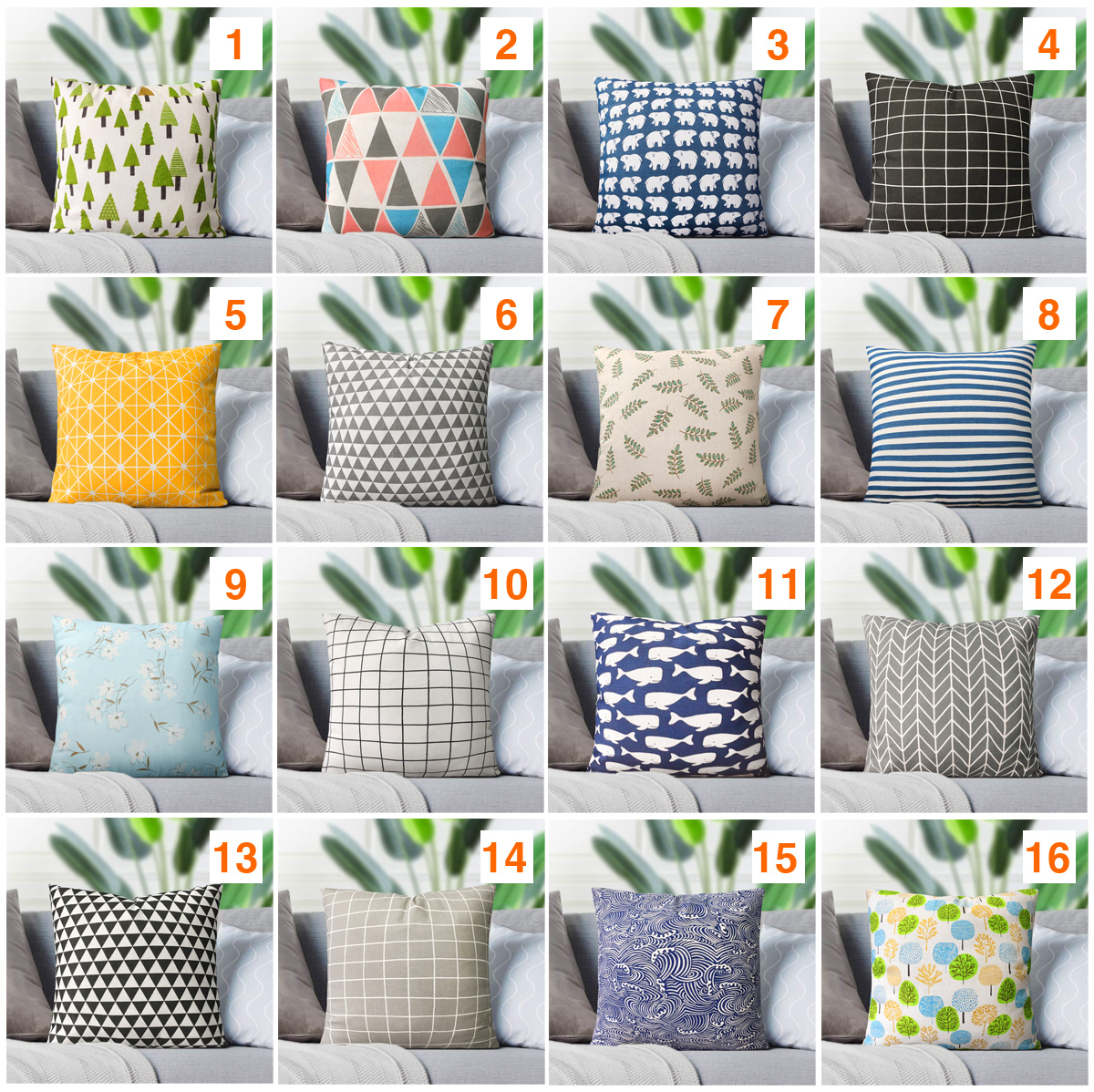 Vỏ Gối Tựa Sofa PATTERN (NO17-32) (45x45cm)