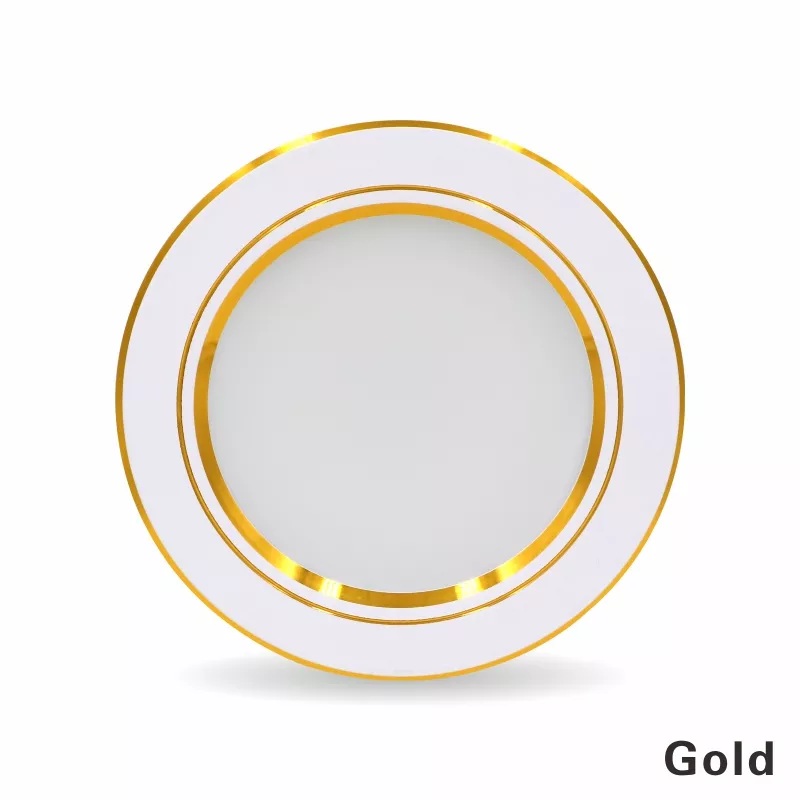 Đèn âm trần 7W viền vàng 3 chế độ màu cao cấp