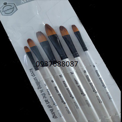 -Bộ cọ thân trắng Keep smiling 6129 (bộ 6 cây)-