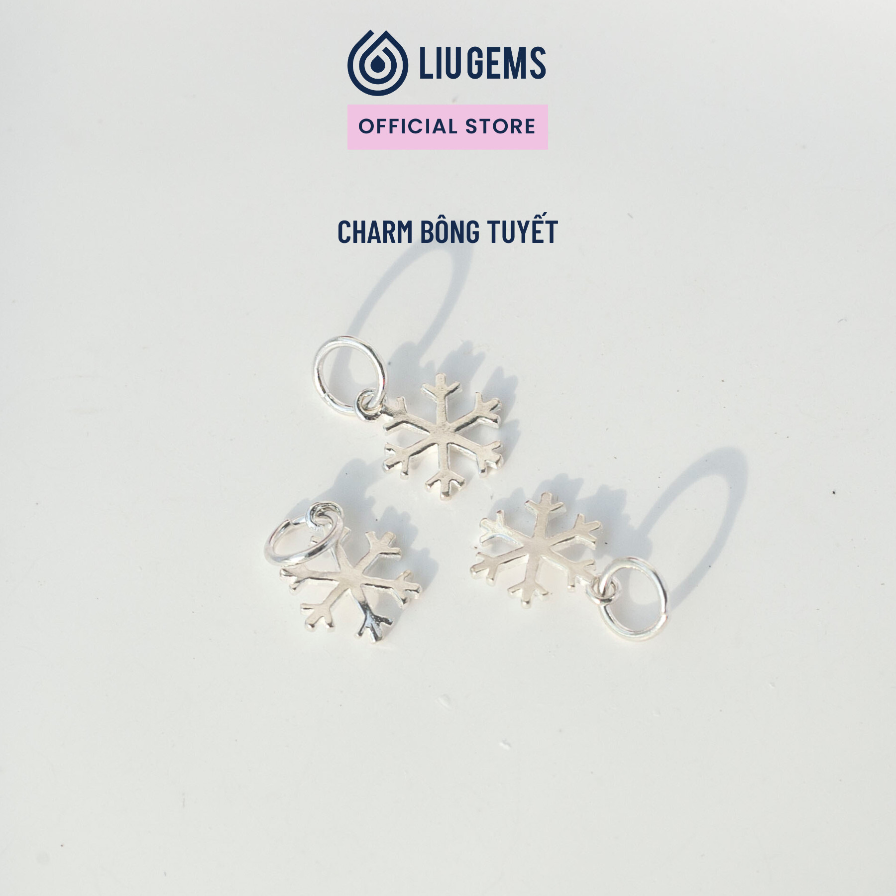 Charm Bạc Hoa Tuyết Liugems 925 Size Nhỏ Tinh Tế, Dễ Thương, Dành Cho Nữ CH03