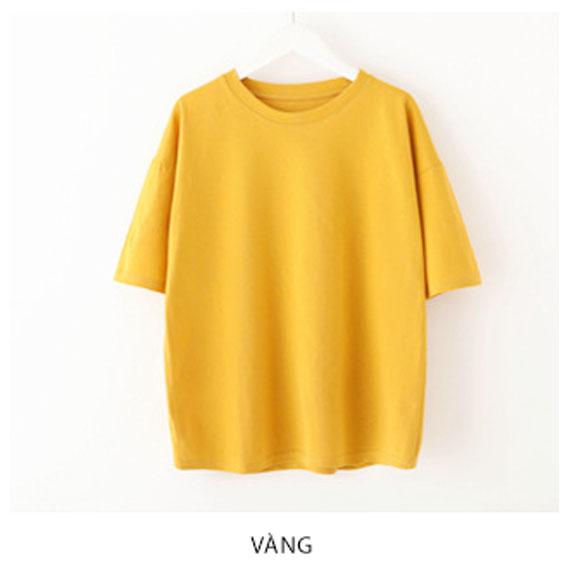Áo thun nam nữ form rộng tay lỡ thời trang Hàn Quốc TRƠN vải dày mịn mát, đường may sắc sảo
