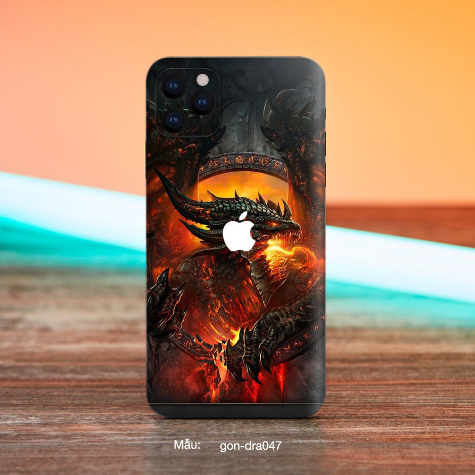 Miếng dán skin mẫu Rồng Dragon 08 cho iPhone 7 Plus, 8 Plus, X, XS, XS Max, 11, 11 Pro, 11 Pro Max
