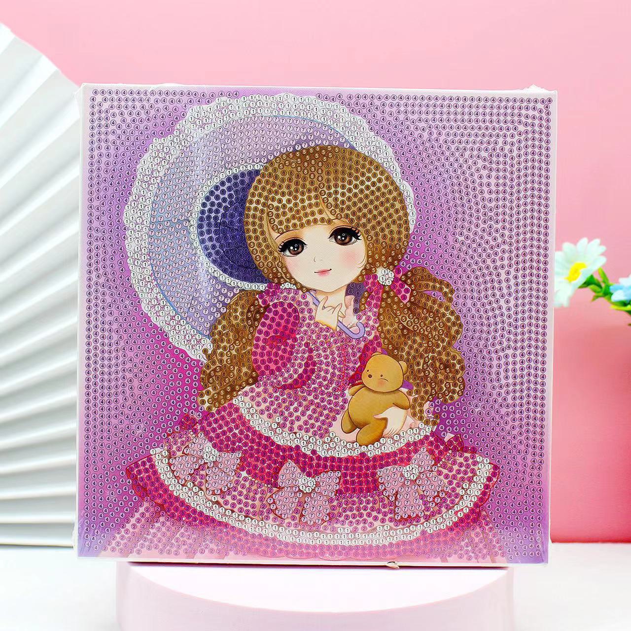 Tranh đính đá công chúa size 20x20  NGỌC THỊNH