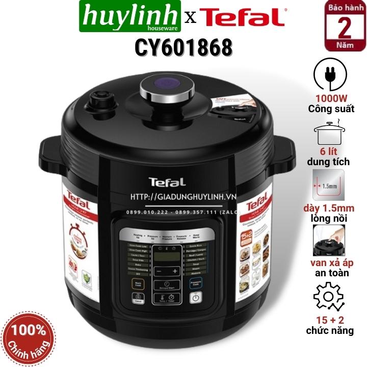 Nồi áp suất điện tử Tefal CY601868 - Dung tích 6 lít - Công suất 1000W - 15 chức năng