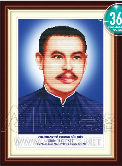 Tranh Đính Đá ABC 3D Cha PHANXICO Trương Bửu Diệp 77320 ( khách tự đính) KT:50X71CM