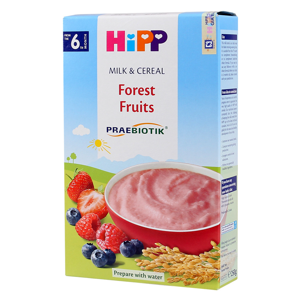 Bột ăn dặm HIPP sữa hoa quả rừng cho bé từ 6 tháng