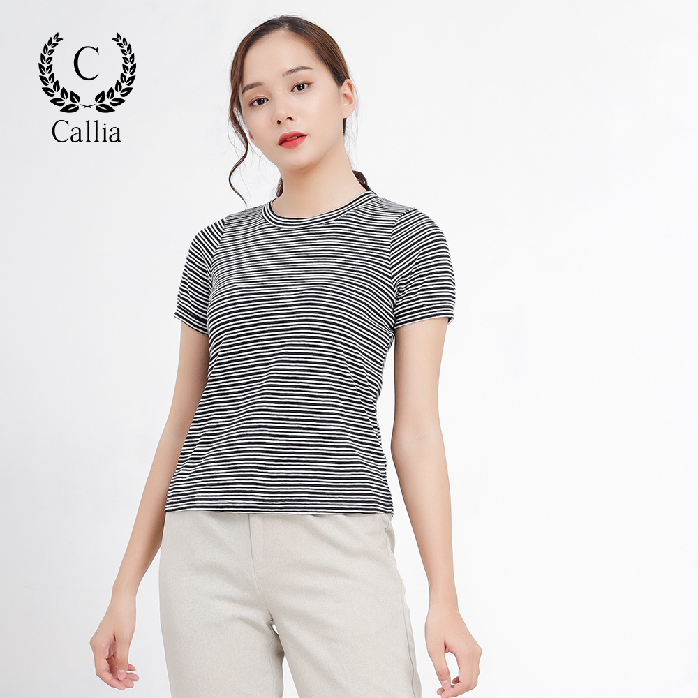 Áo thun cổ tròn nữ Callia Gee tee (Đen)