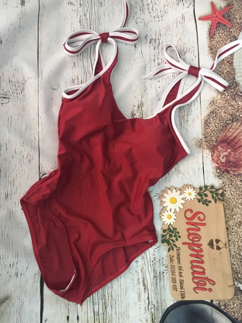 [HCM]Bikini 1 mảnh nơ vai dễ thương có 4 màu