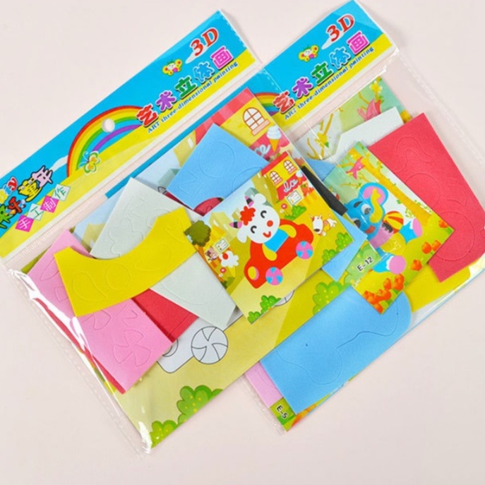 Tranh dán xốp 3D xé dán cho bé 17*12cm BQSHOP