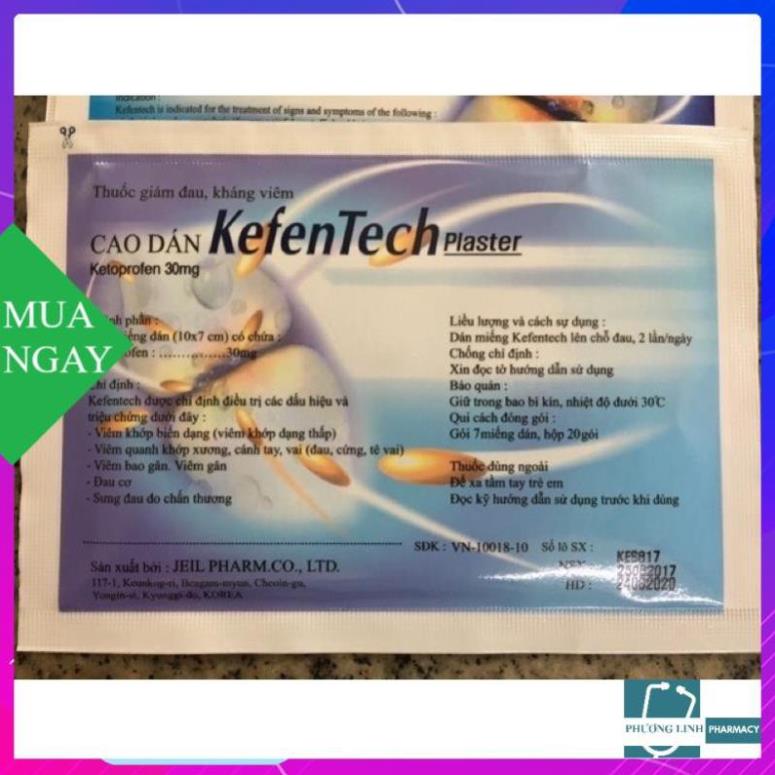 Kefentech Plaster dán đau nhức Hàn Quốc (Gói 7 miếng)