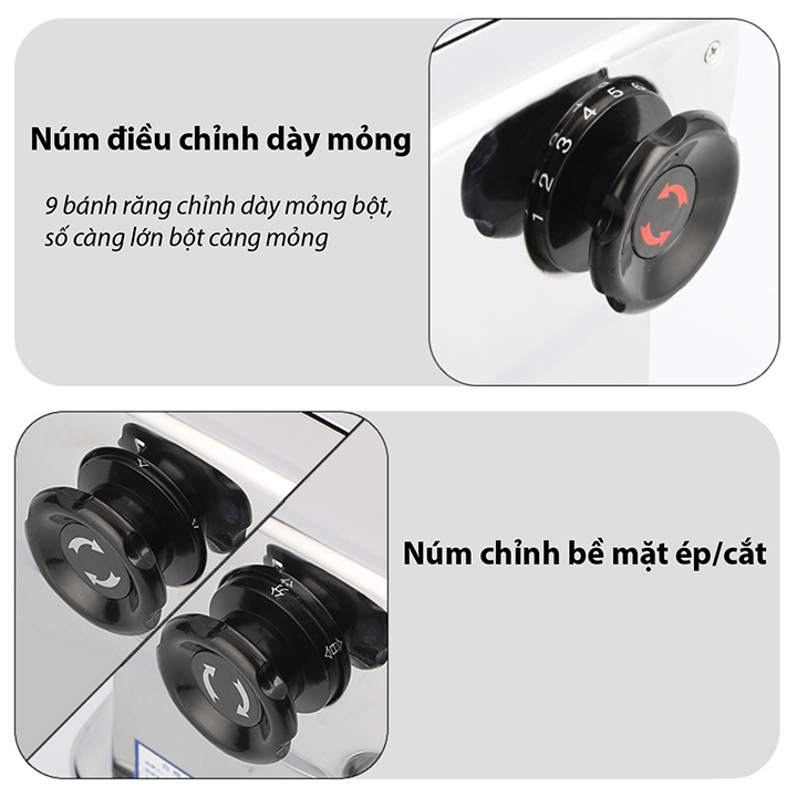 Máy Cán Bột - Máy Cắt Mì 2 Lưỡi Dao Chạy Điện