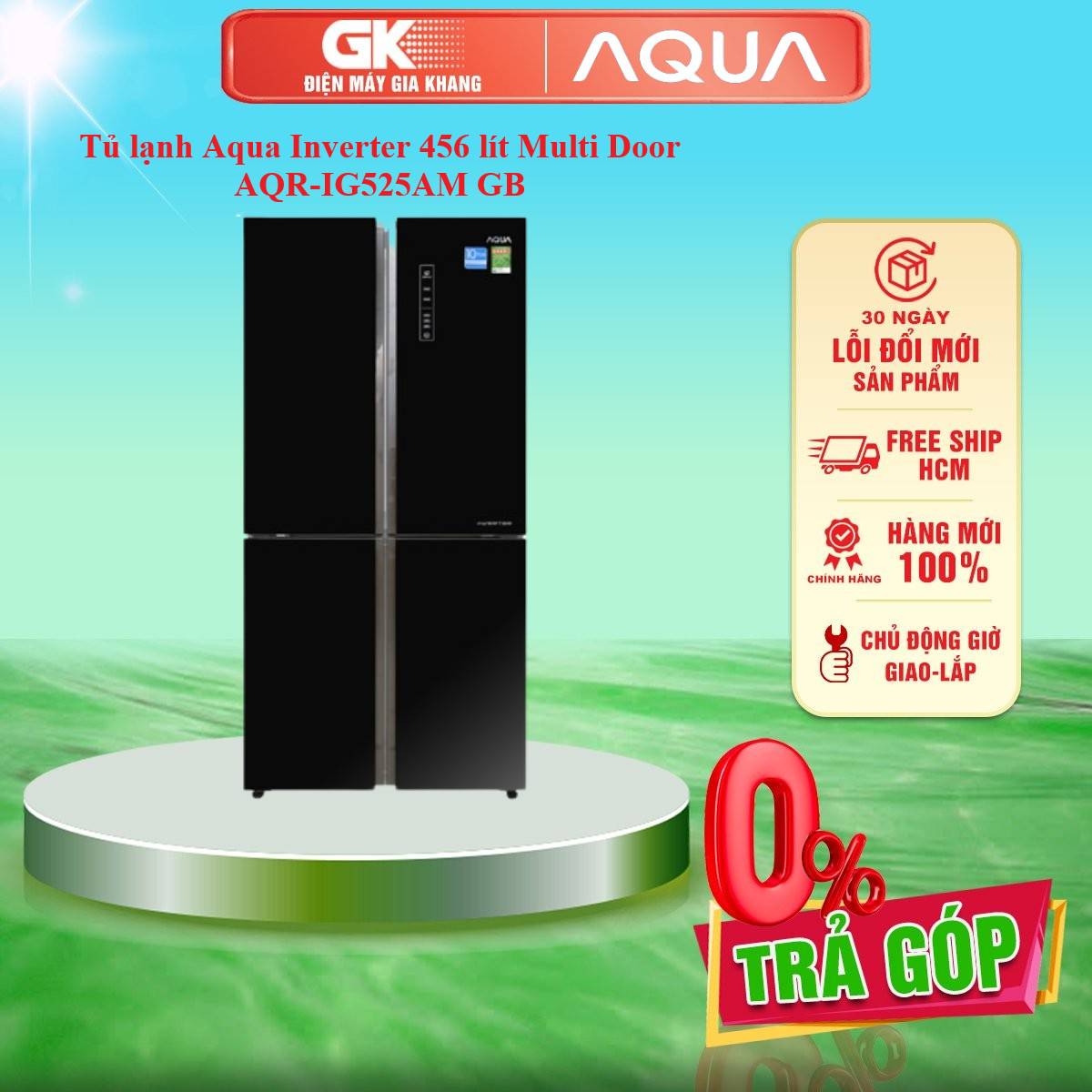 TỦ LẠNH AQUA AQR-IG525AM(GB) - GIAO TOÀN QUỐC - FREESHIP HCM