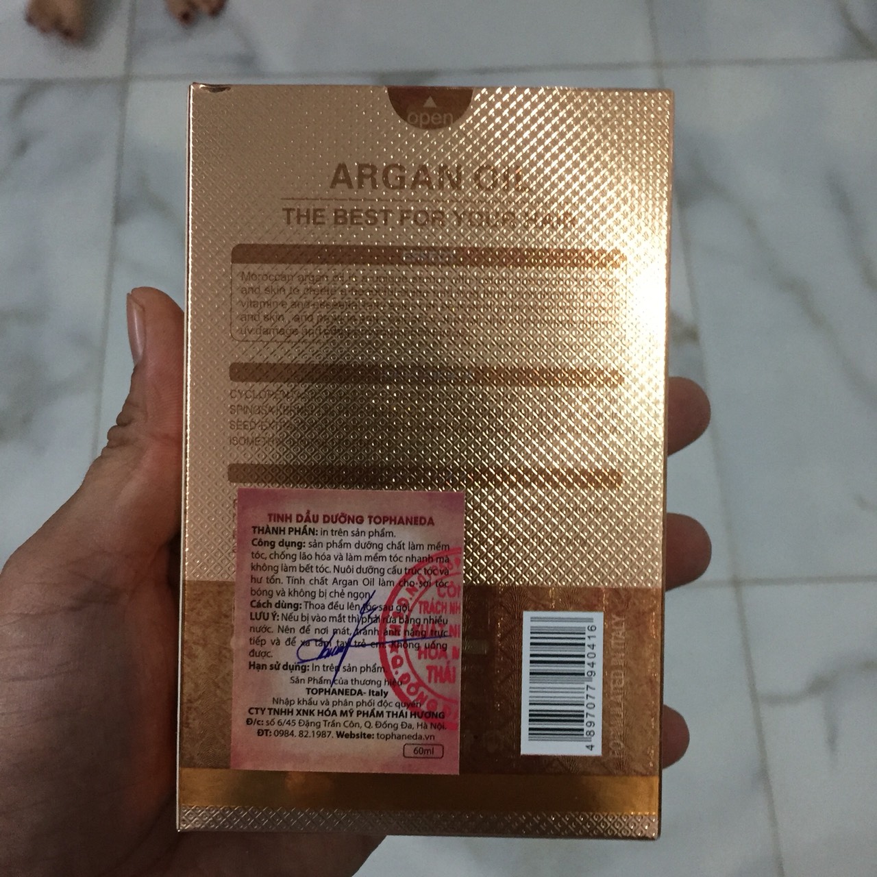[HCM]Tinh dầu Top Haneda Argan dưỡng tóc bóng mượt 60ml