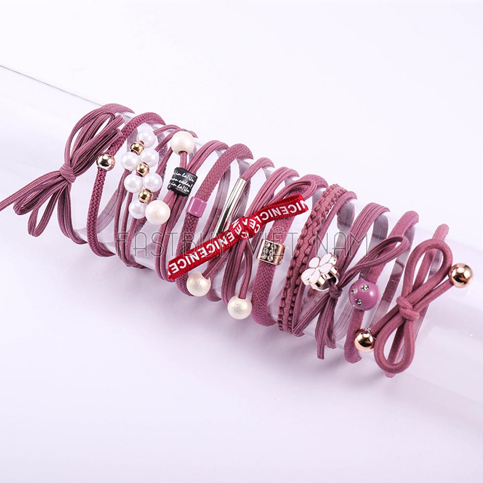 Sét 12 Dây Buộc Tóc Hàn Quốc