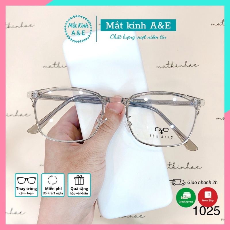 Giá bán Gọng kính cận nam nữ A&Eeyewear mắt kính vuông gọng kính nhựa lõi kim loại giảm đau tai thiết kế thời trang 1025