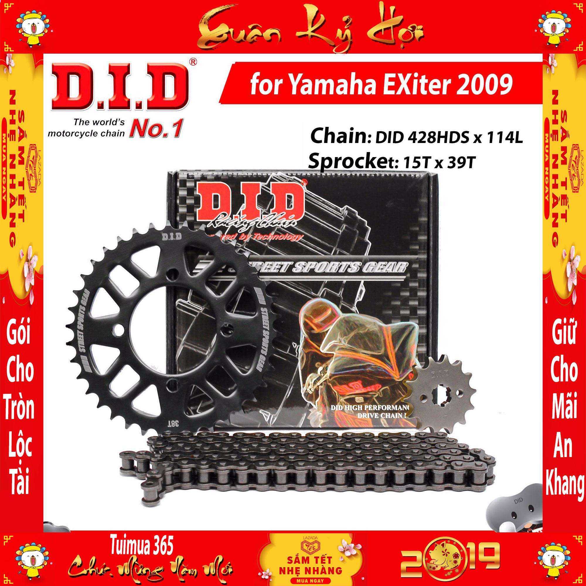 Nhông sên dĩa did yamaha exciter 2009 – sên đen 10ly did hds