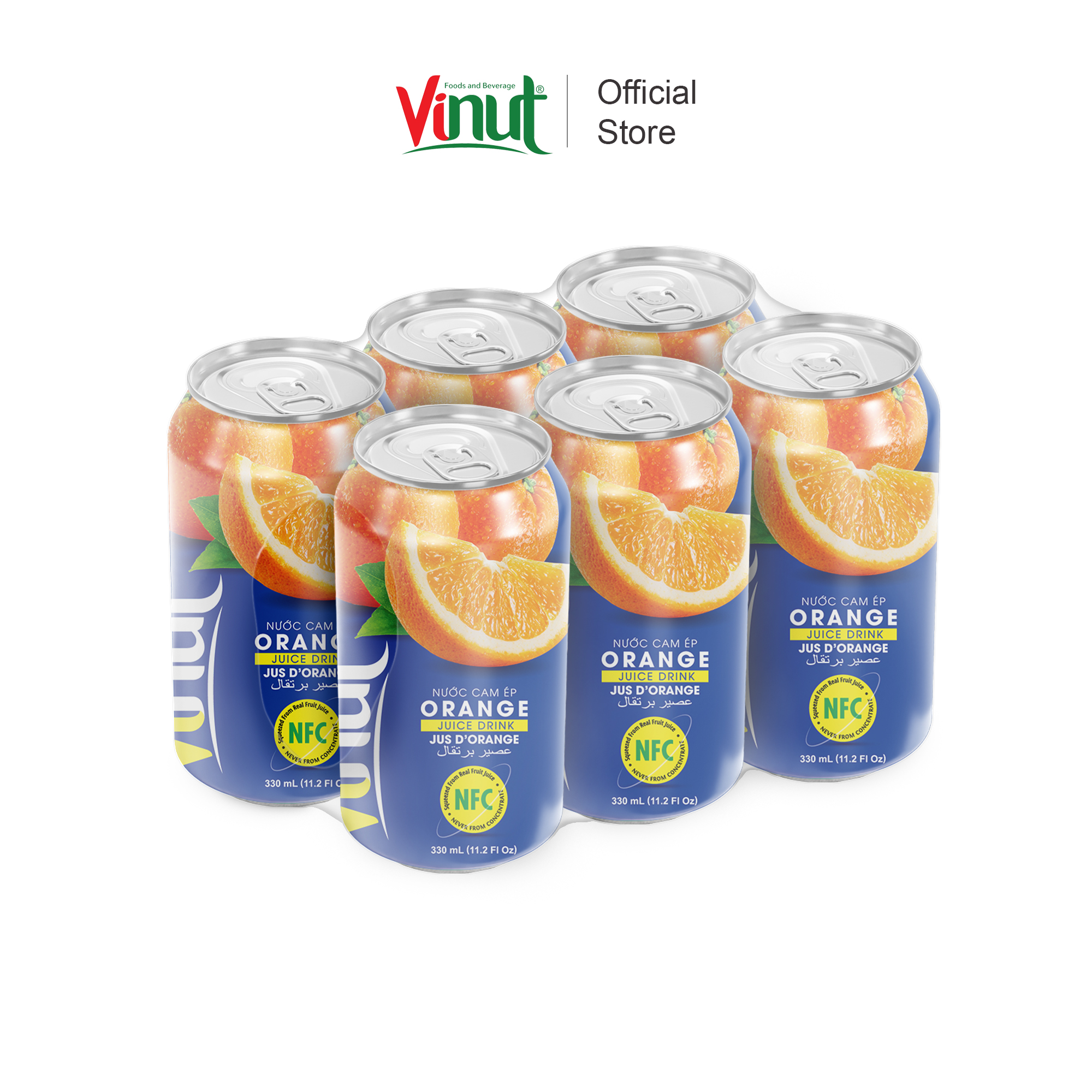 [LỐC 6 LON] Nước Ép Cam Vinut 330ml