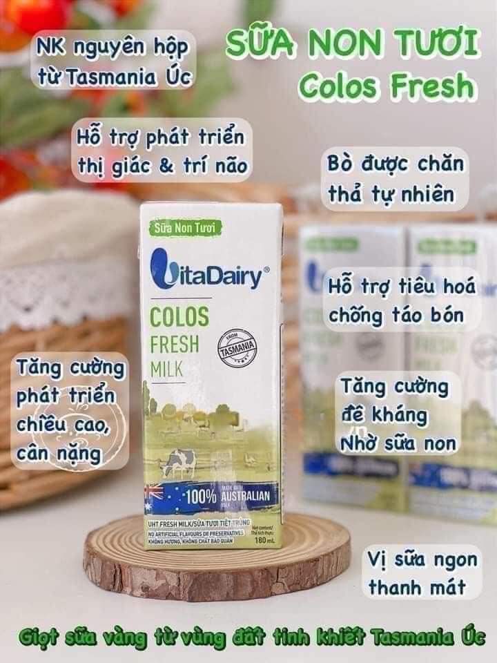 Sữa non tươi VitaDairy Colos Fresh Milk 180ml [Thùng 24 hộp]