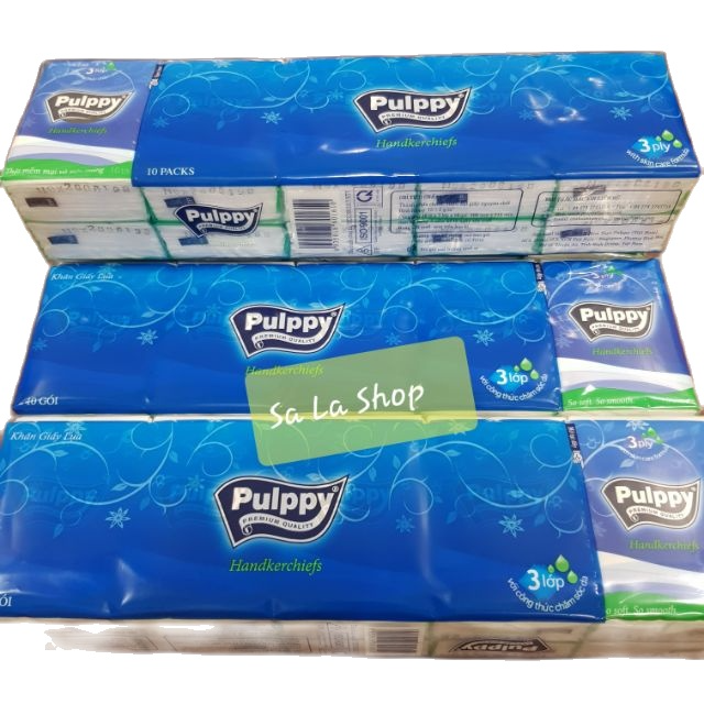 [HCM]Lốc 10 gói khăn giấy lụa Pulppy 3 lớp