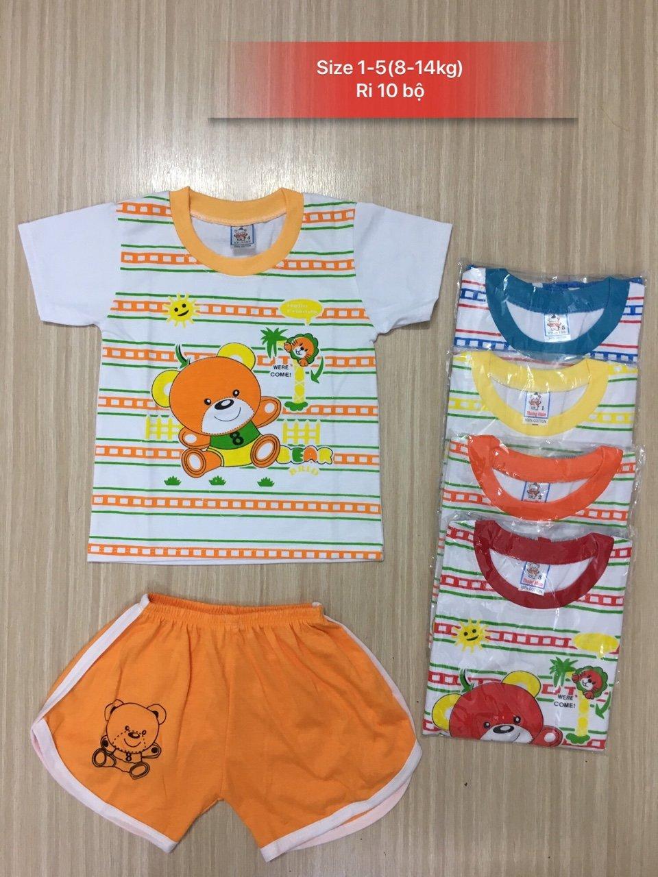 Combo 4 bộ đồ thun  cho bé trai 5-18kg