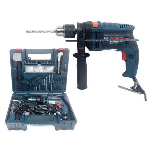 Bộ máy khoan gia đình Khoan động lực Bosch GSB 13 RE SET Hộp nhựa phụ kiện 30 món 100 món ( bảo hành 12 tháng trên toàn quốc )