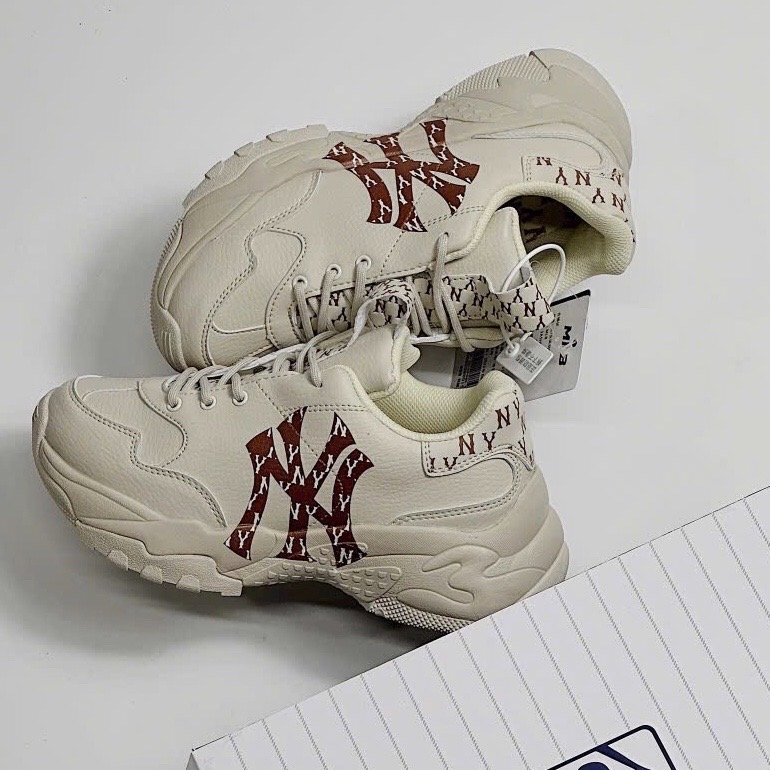 [TẶNG HỘP+ BILL+TẤT] Giày thể thao nam nữ MLB monogram NY nâu hàng cao cấp size 36-43