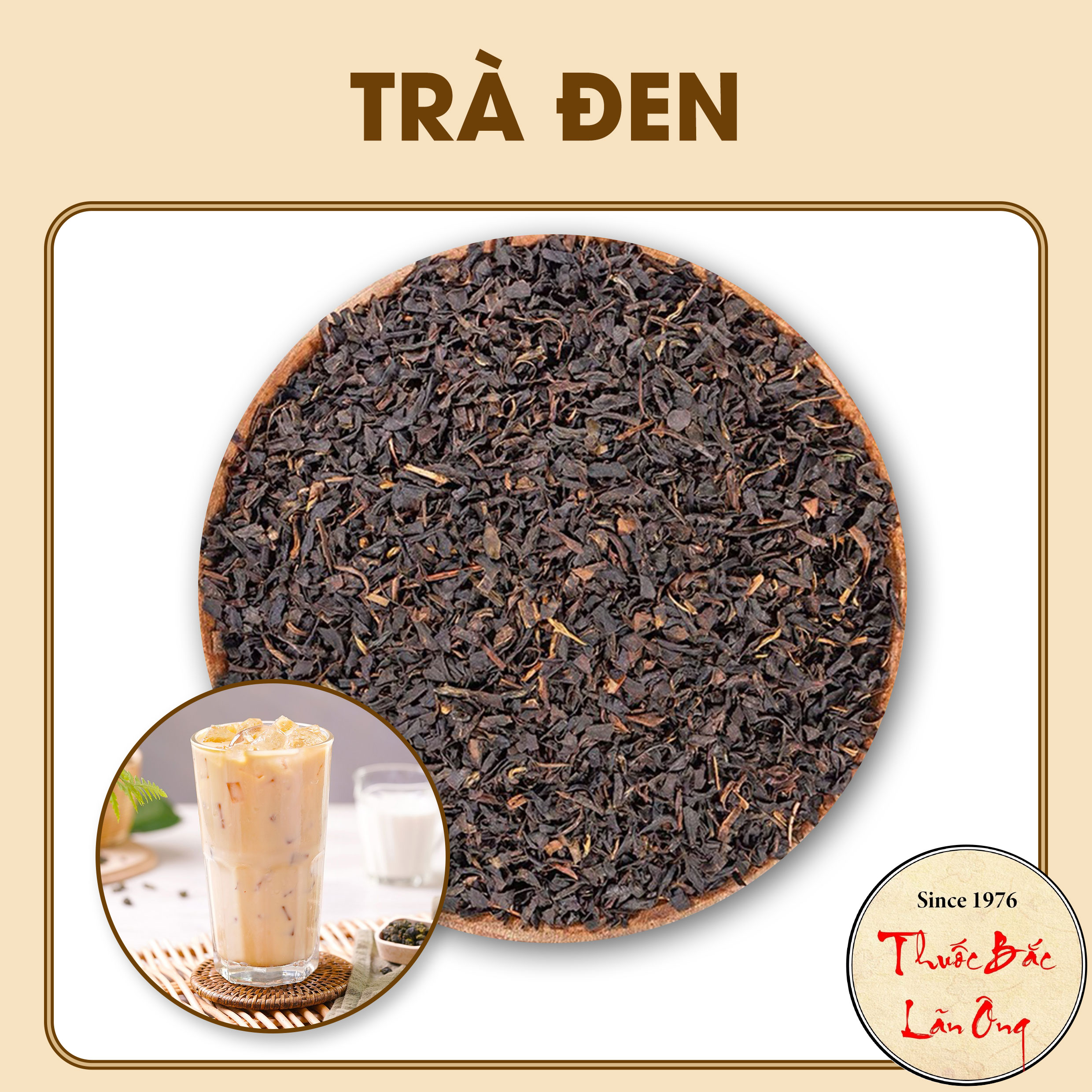 Trà đen 100g, hồng trà đậm vị thơm ngon, nguyên liệu làm trà sữa - Lãn Ông