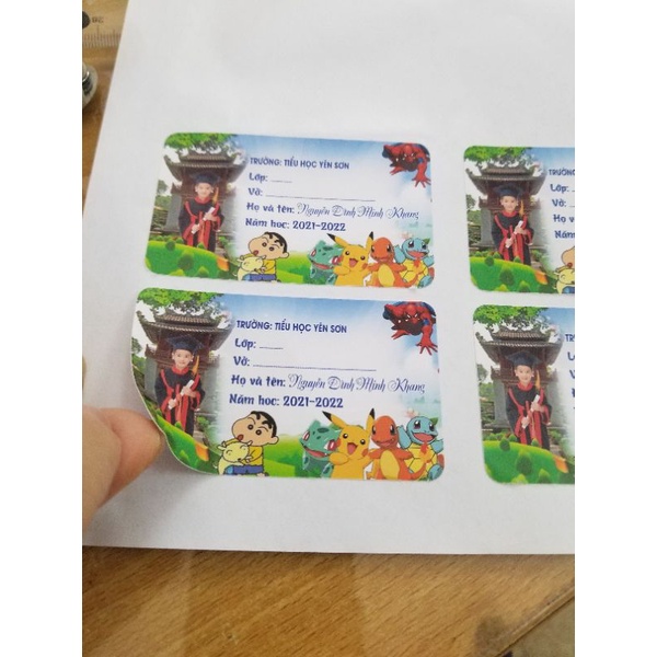 Combo 50 nhãn vở in theo yêu cầu