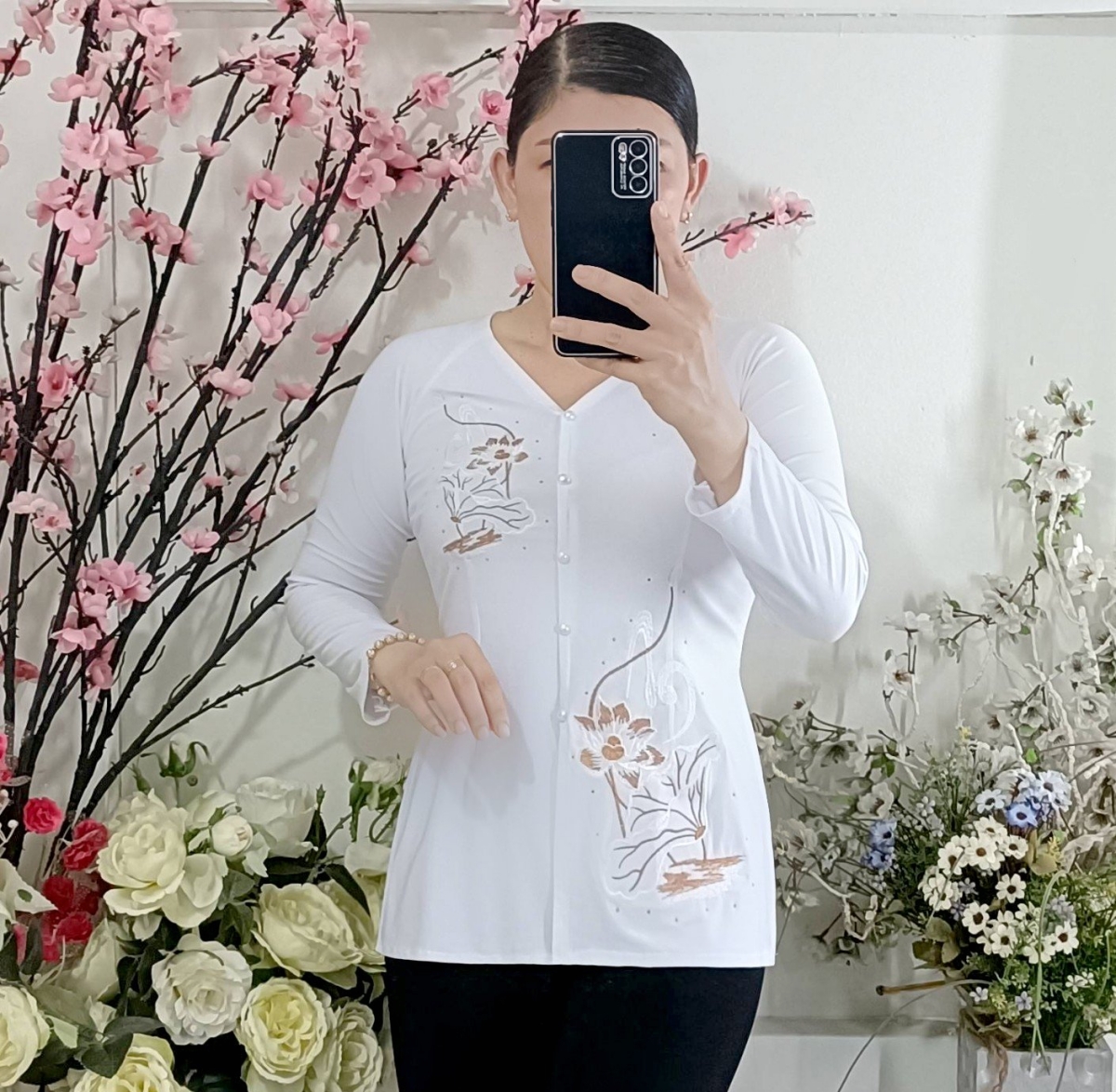 Bộ Bà Lai Tay Lỡ Ống Rộng