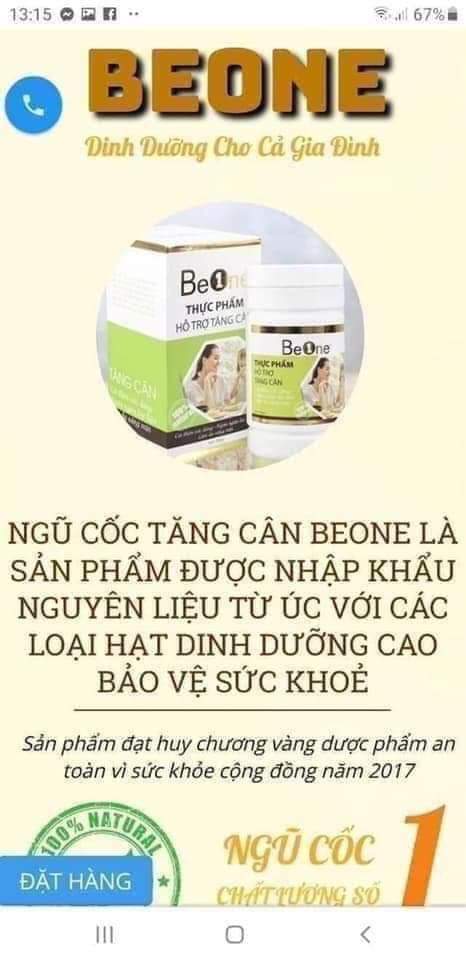 BỘT NGŨ CỐC BEONE DÀNH CHO MỌI LỨA TUỔI
