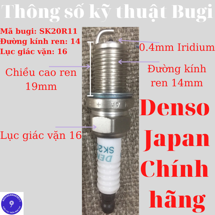 Bugi xe Mazda bộ 4 chiếc Bạch kim Iridium Denso Japan