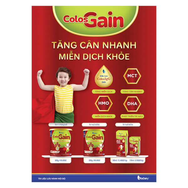 Sữa Colos Gain 0+ 800g (0 - 12 tháng)