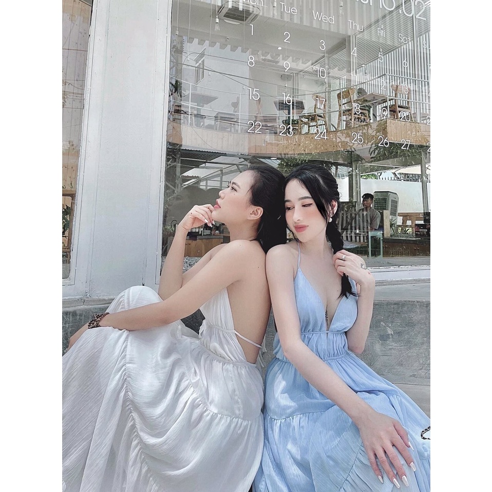 Đầm maxi đi biển đồ cặp đũi 4 màu