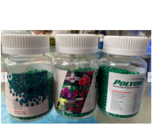 Phân tan chậm mỹ polyon hạt xanh 16-6-12 lọ 100gram