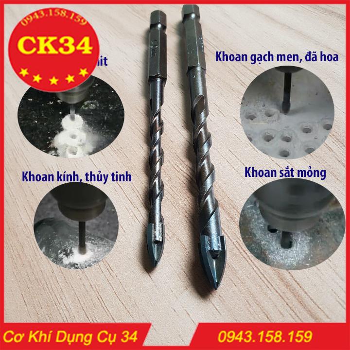 Mũi khoan gạch men, kính thủy tinh, đá granit... phi 6 và 8