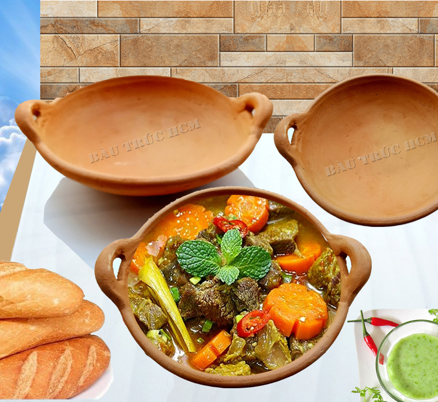 CHẢO TRƯNG THỨC ĂN NÓNG BUFFET BẰNG ĐẤT SIZE 26-27 CM