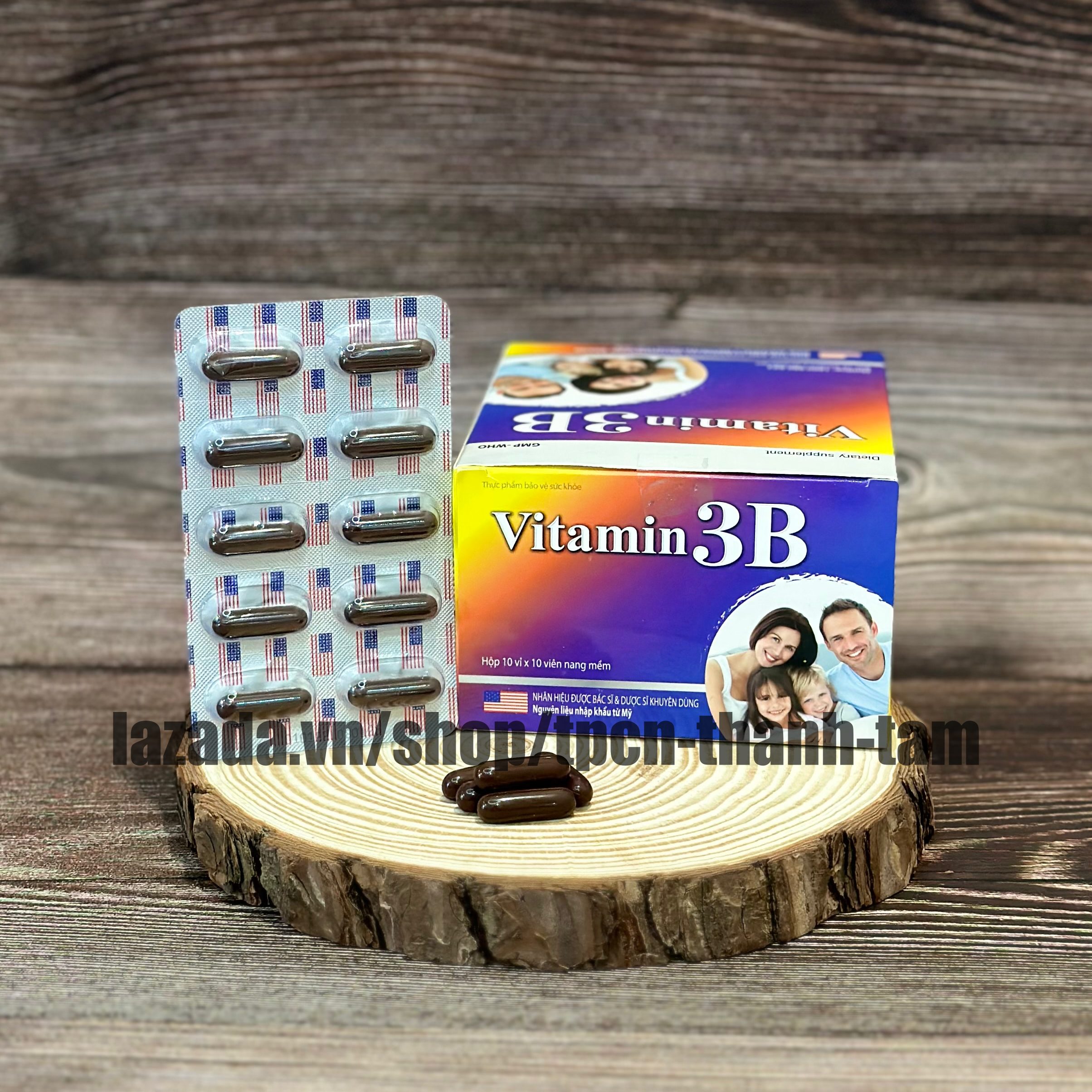 VITAMIN 3B bổ sung vitamin nhóm B hỗ trợ tăng sức đề kháng sức khỏe giảm suy nhược cơ thể - Hộp 100 viên