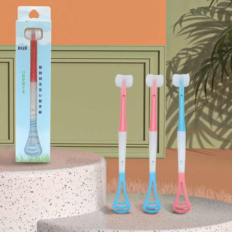 Toothbrush 3D super soft bristles attached razor blade multi-purpose.