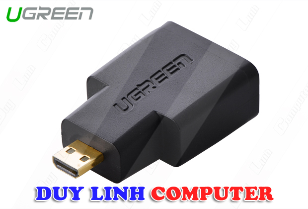 Đầu chuyển đổi micro HDMI (đực) sang HDMI (cái) - UGREEN 20106 - (màu đen)