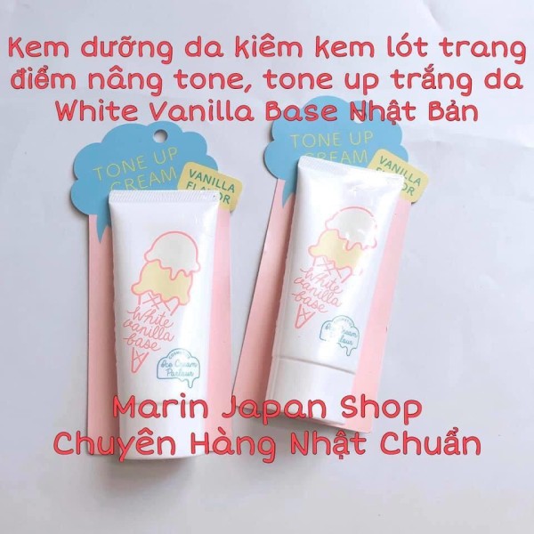 (SALE 400k -> 180k) Kem lót trang điểm tone up nâng tone trắng da dùng buổi sáng White Vanilla Base Ice Cream Parlour