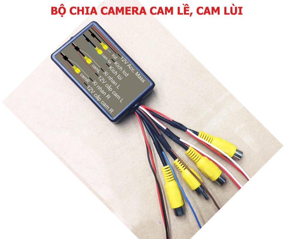 Bộ chia tín hiệu 02 camera cặp lề, 01 camera lùi cho màn hình ô tô