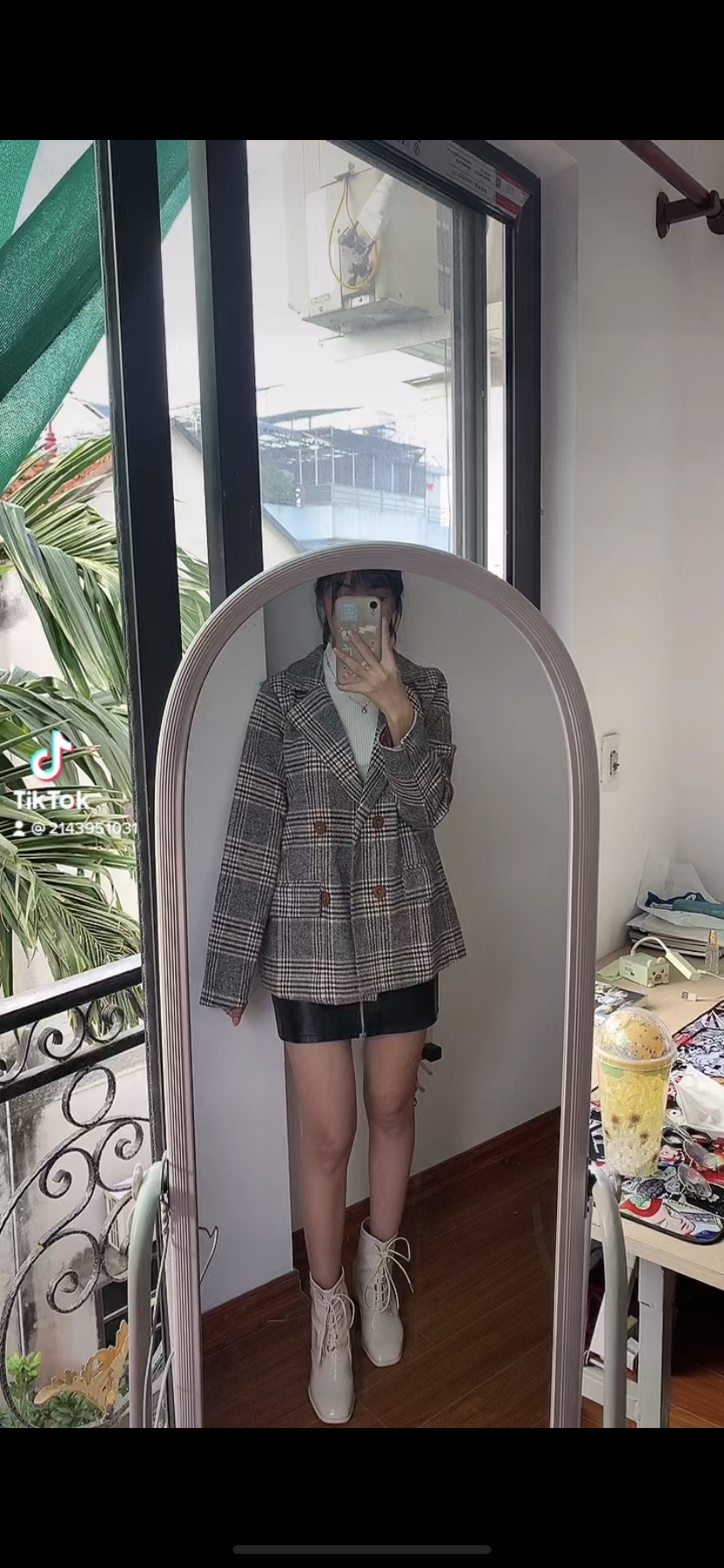 Áo khoác dạ nữ kẻ sọc(kèm video+ảnh thật)